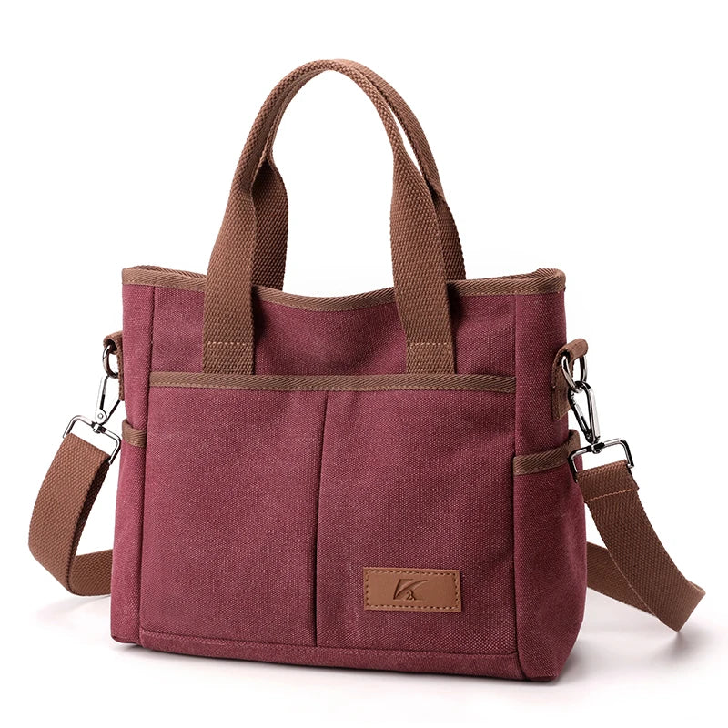 Large Zip Top Canvas Tote Bag