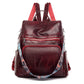 Faux Leather Laptop Backpack Women's