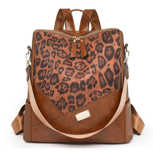 Cheetah Print Backpack Purse