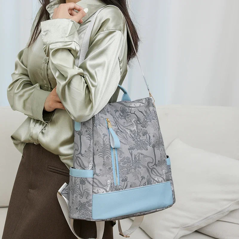 Mochila de cuero mujer antirrobo