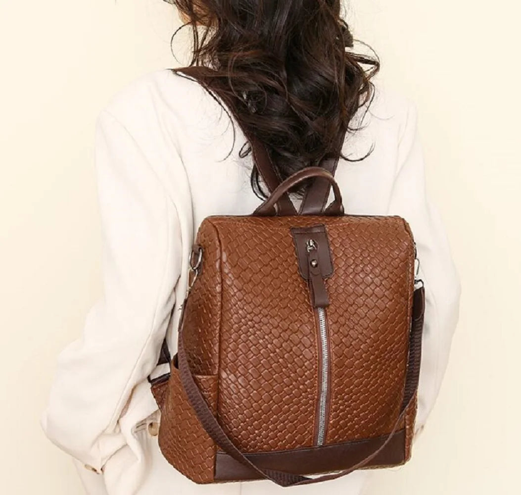 3 Way Leather Backpack Purse Anti Theft