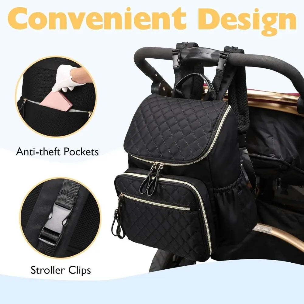 Quilted Diaper Backpack Unisex
