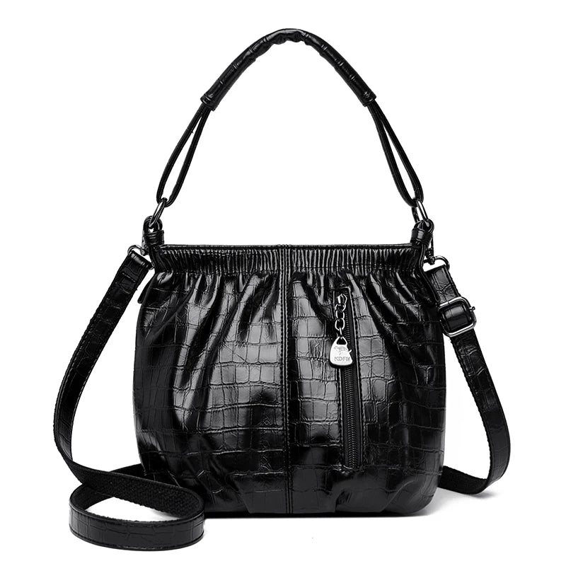 Leather Bucket Shoulder Bag The Store Bags Black 