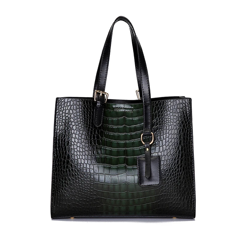 Croc Leather Tote The Store Bags Green 