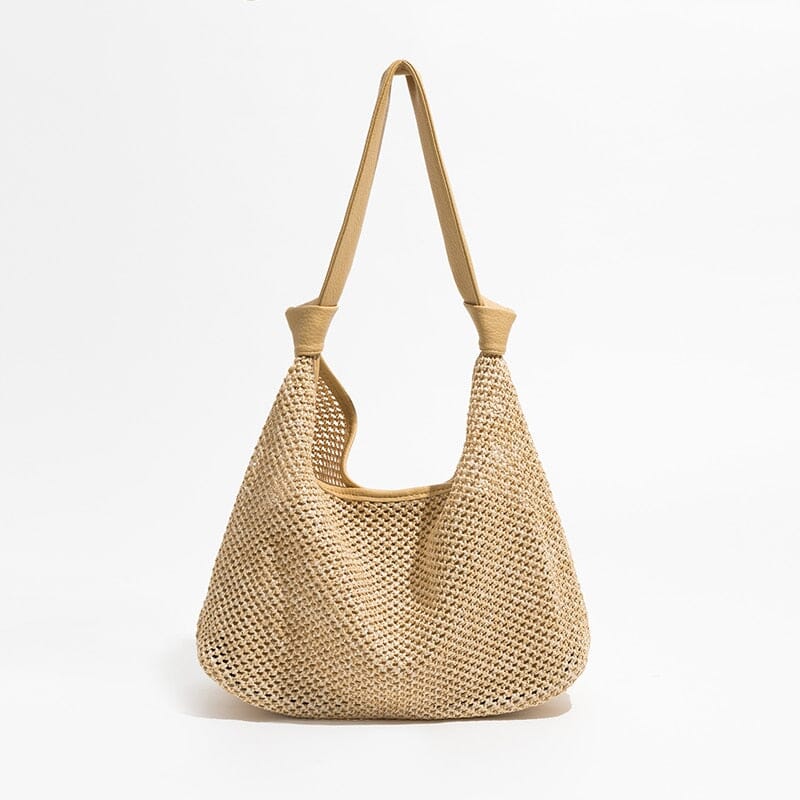 Straw Bag With Leather Straps The Store Bags Light Brown 