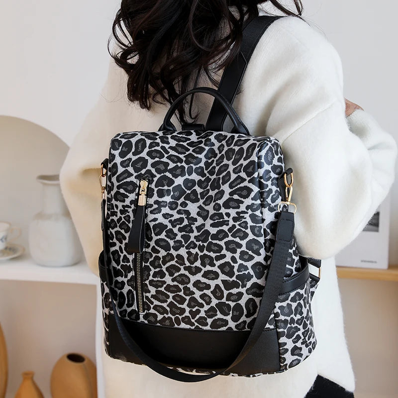 Black Leopard Backpack Purse The Store Bags 