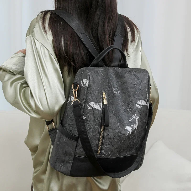 Mochila de cuero mujer antirrobo