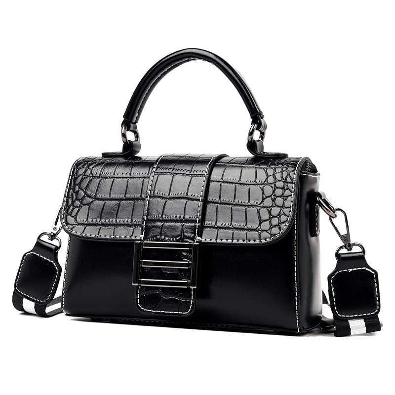 Croc Leather Handbag The Store Bags Black 