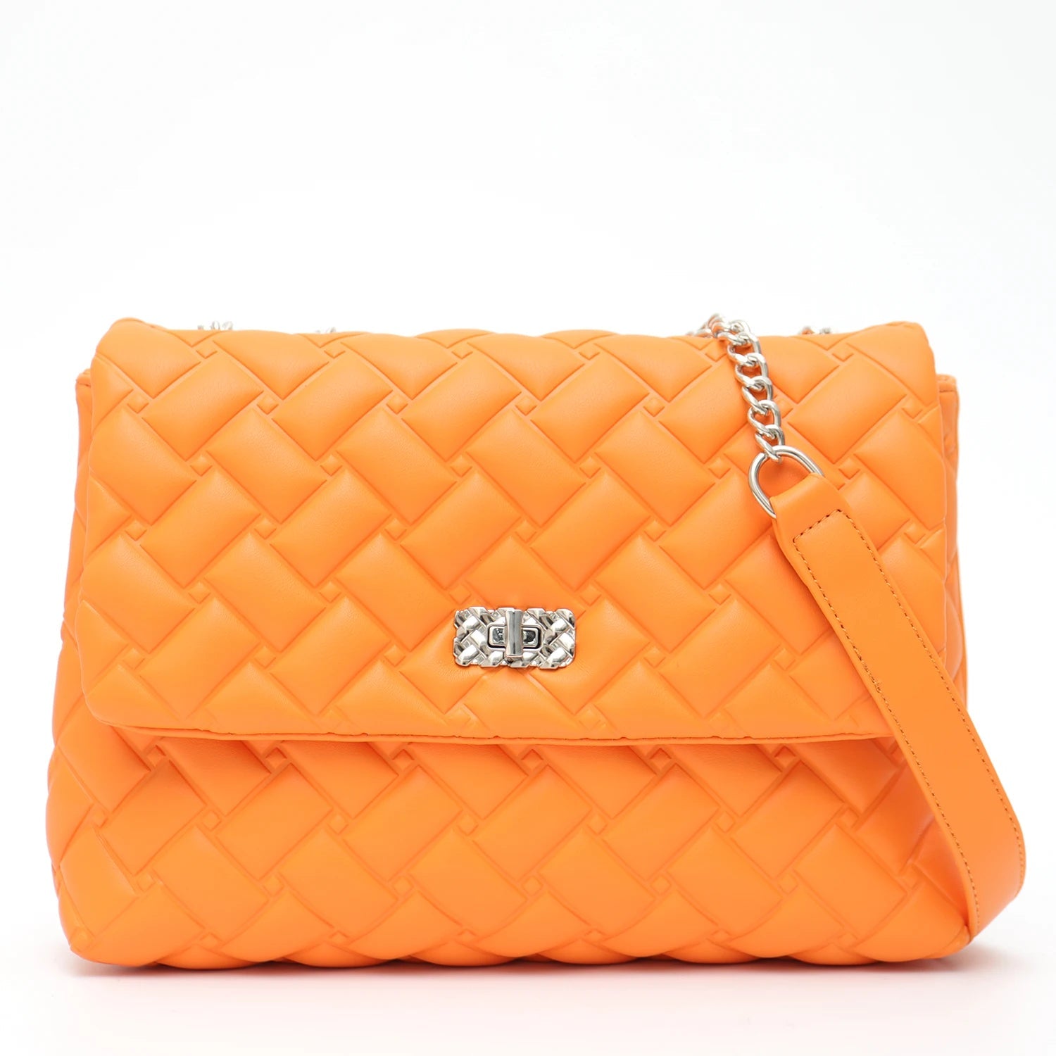 Quilted Purse With Chain The Store Bags ORANGE 