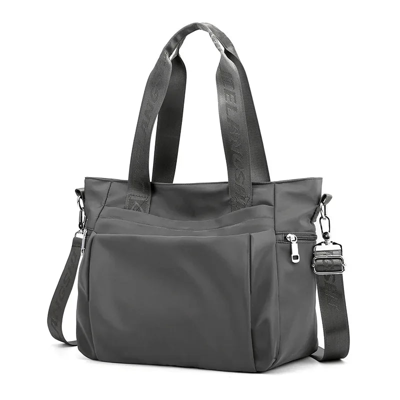 Tote Bag Nylon Zip Top The Store Bags GRAY 