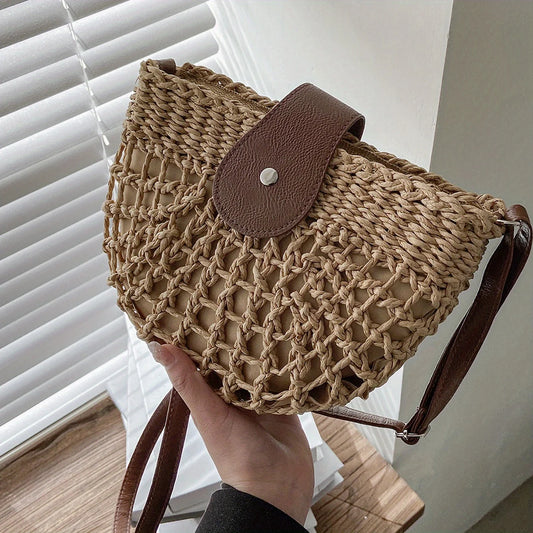 Straw Bag Leather Handles