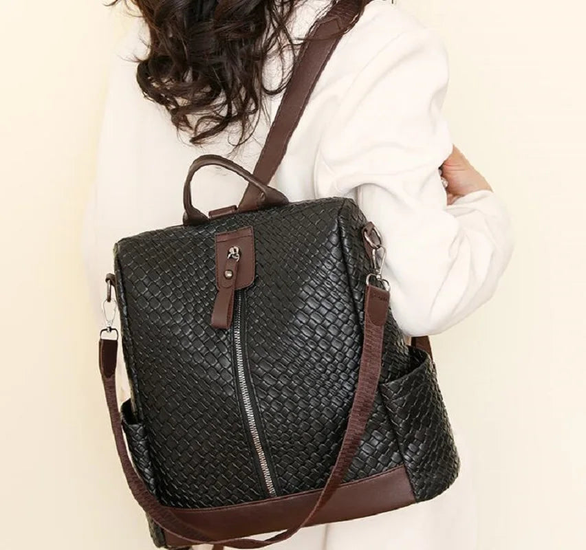 3 Way Leather Backpack Purse Anti Theft