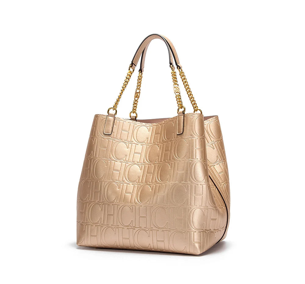 Quilted Leather Shoulder Bag With Chain Strap The Store Bags 