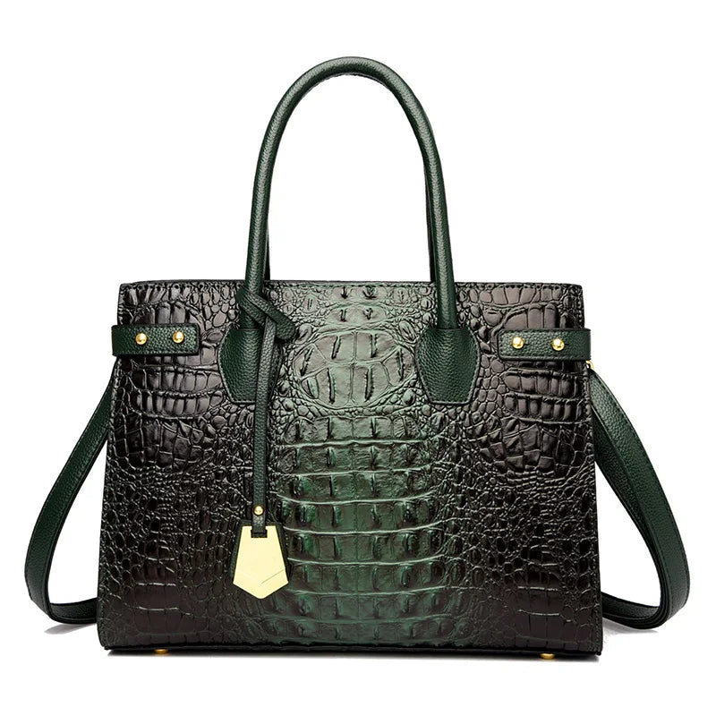 Black Croc Tote Bag The Store Bags Green 