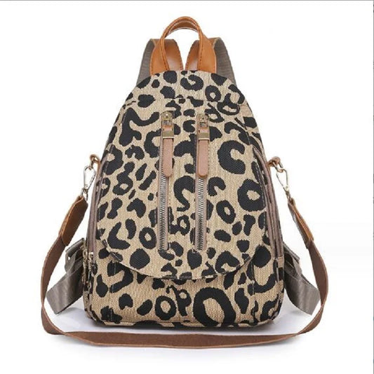 Leopard Backpack Purse