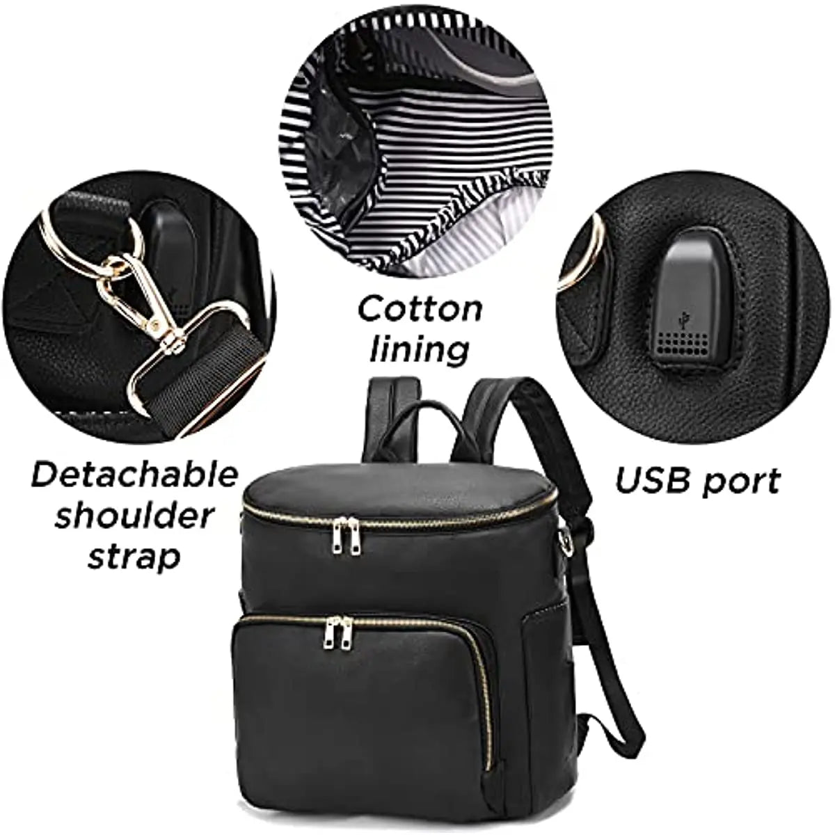 Black Faux Leather Diaper Backpack The Store Bags 