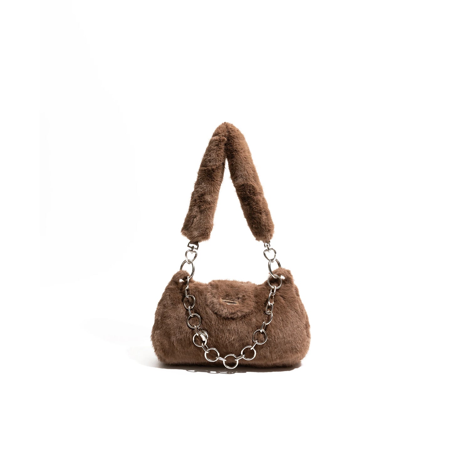 Bolso clutch esponjoso con cadena