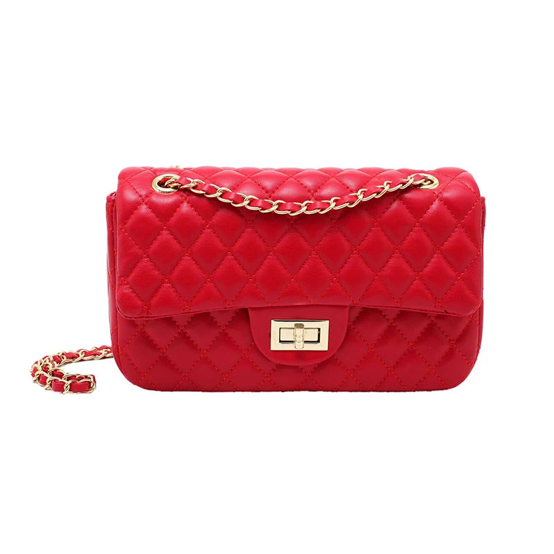 Quilted Flap Chain Shoulder Bag The Store Bags Red 