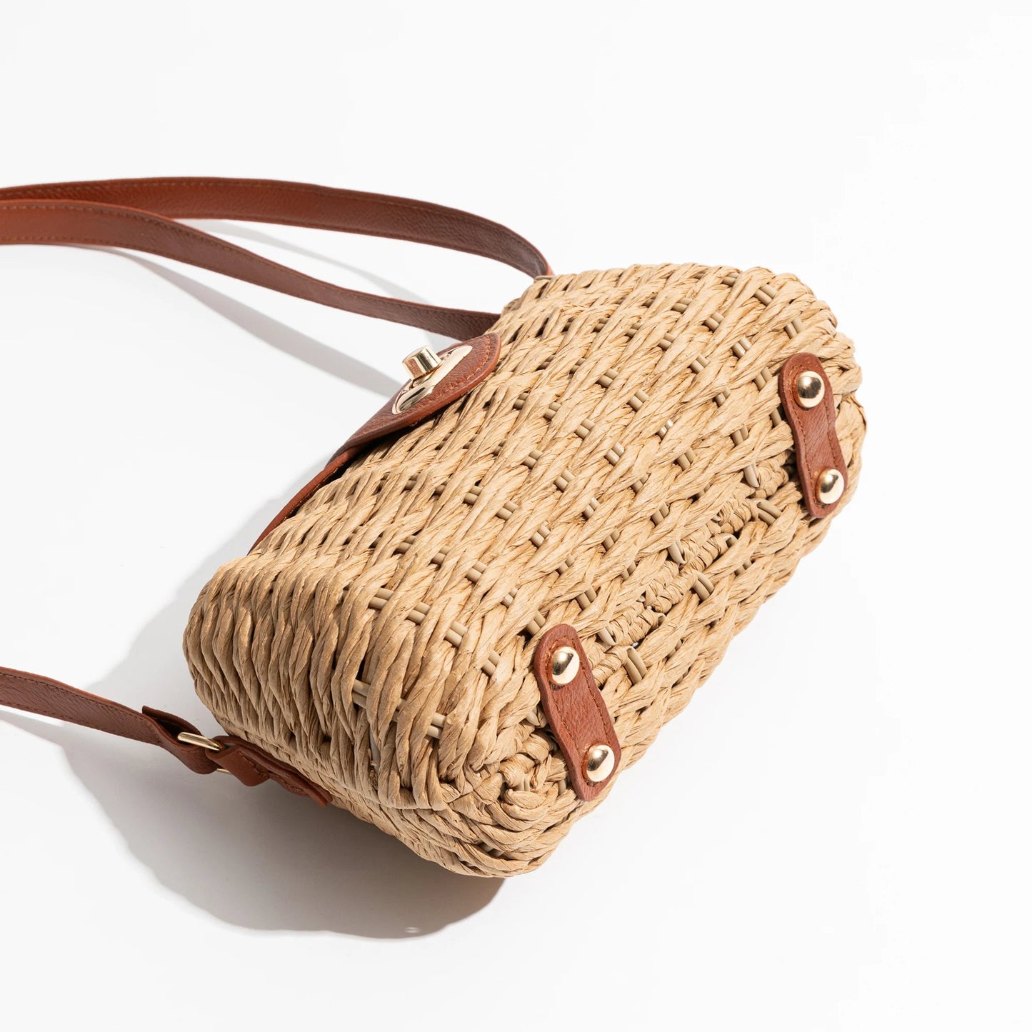 Straw And Brown Leather Purse The Store Bags 