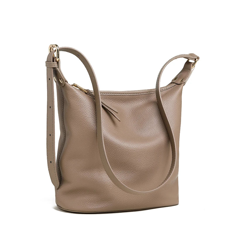 Women's Bucket Bag Leather Handbag The Store Bags Khaki 