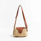 Straw And Brown Leather Purse