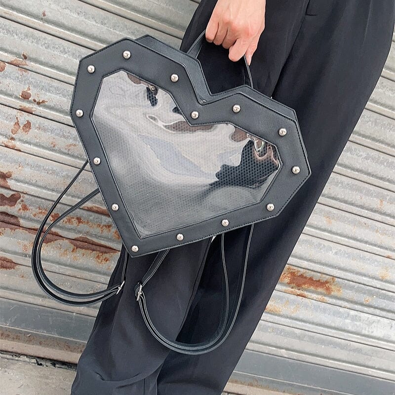 Personality PU Leather Heart-shaped Handbag Fashion Shoulder Bag