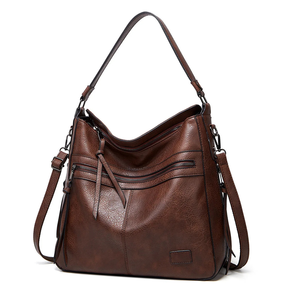Bolso de hombro con piel