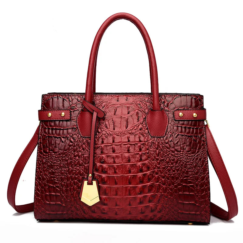 Black Croc Tote Bag The Store Bags Wine Red 