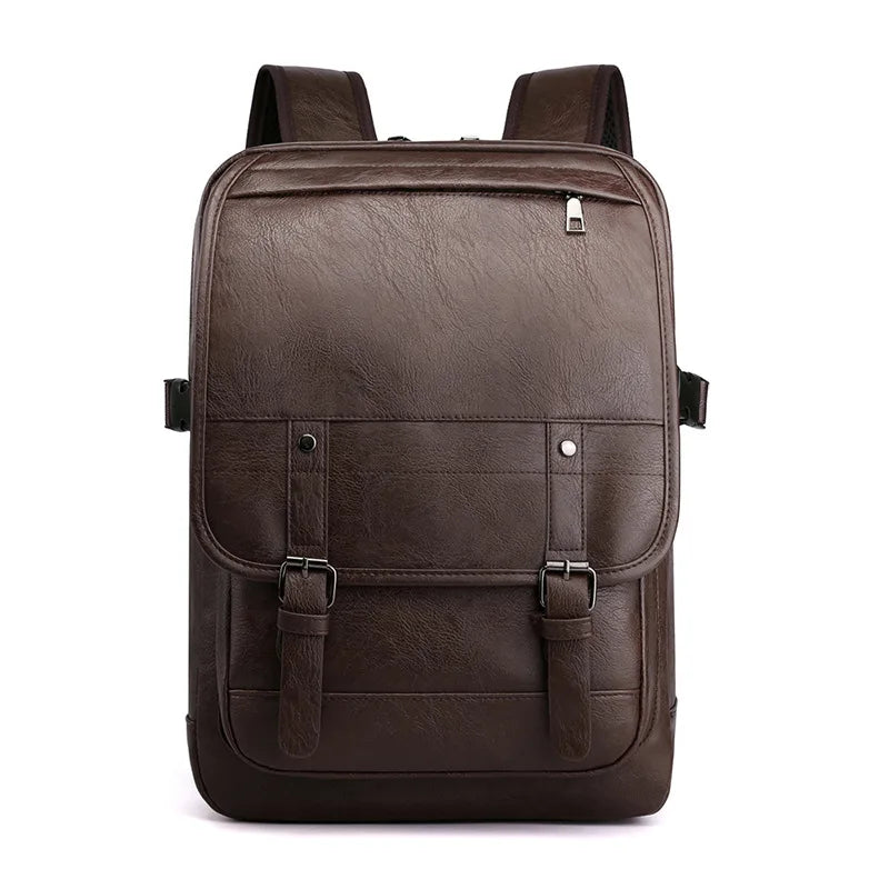 Black Leather Backpack 15 inch Laptop