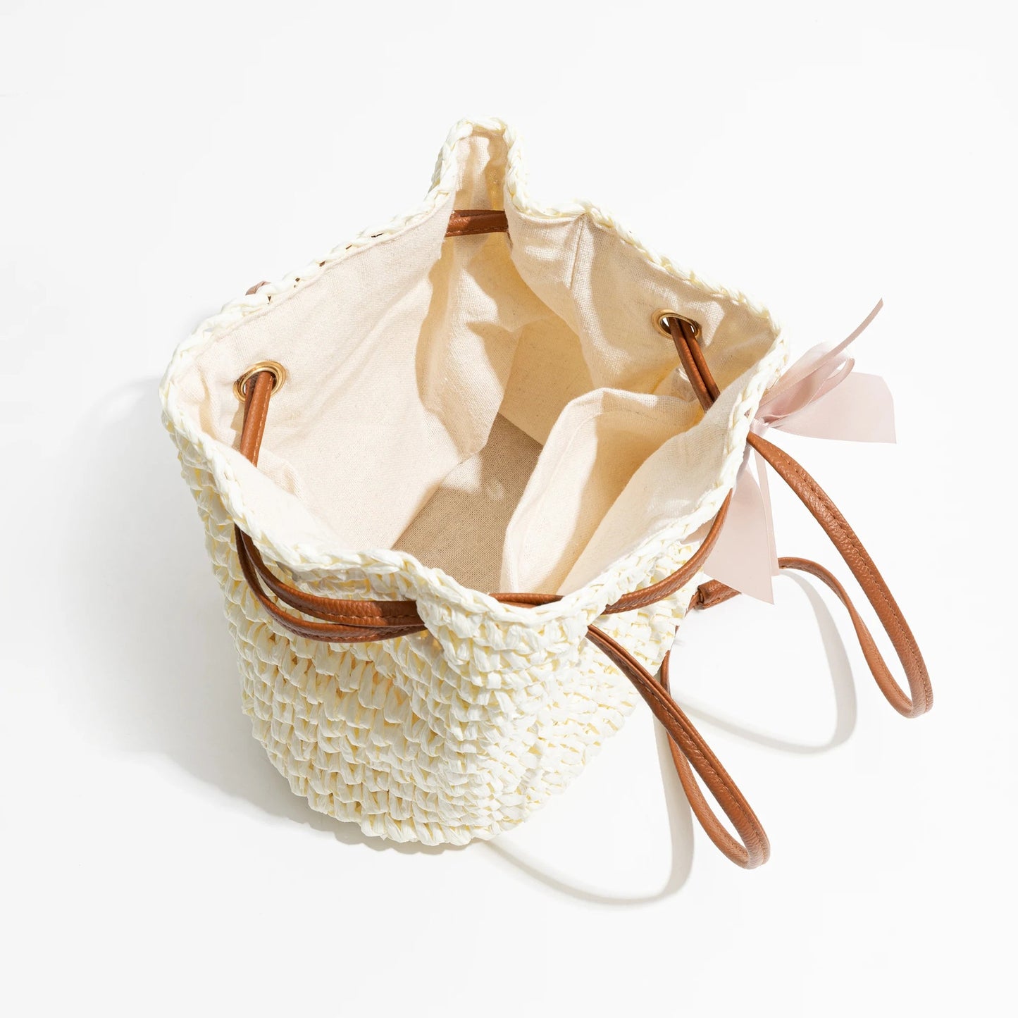 Straw Basket Bag With Drawstring Closure The Store Bags 