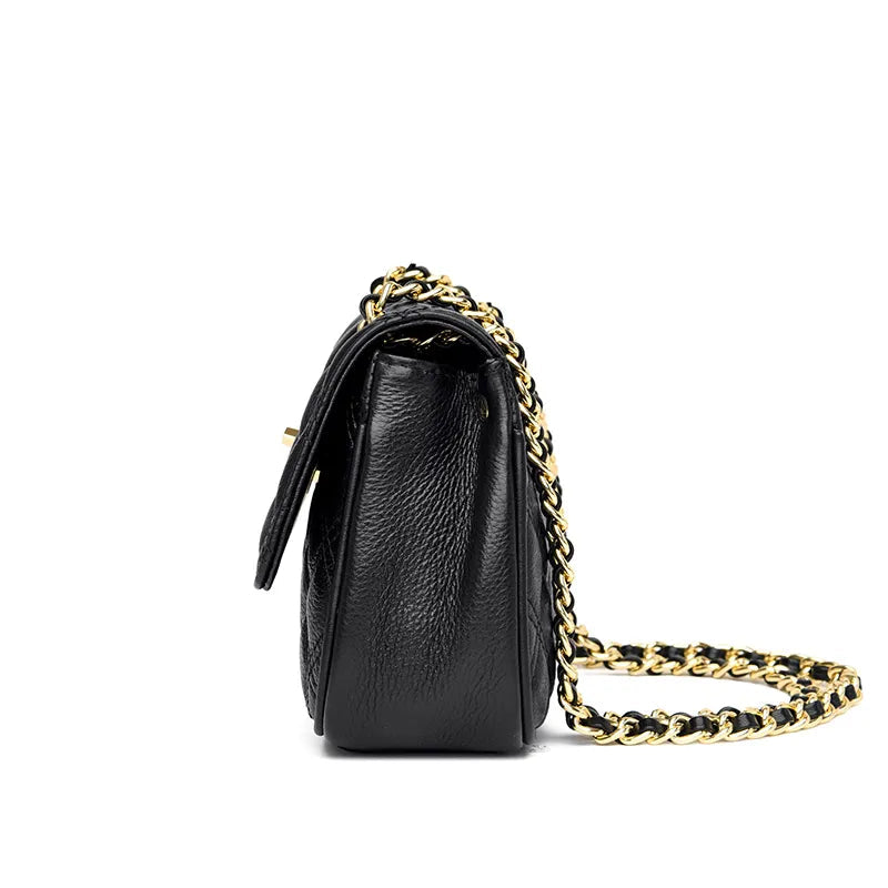 Black Quilted Bag With Gold Chain The Store Bags 