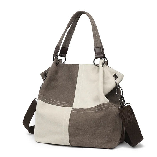 Bolso tote de lona con cremallera