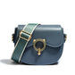 Round Leather Shoulder Bag The Store Bags Blue 