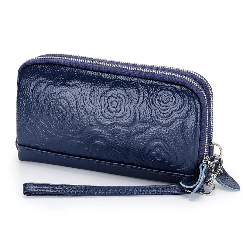 Double Zip Leather Purse The Store Bags Blue 