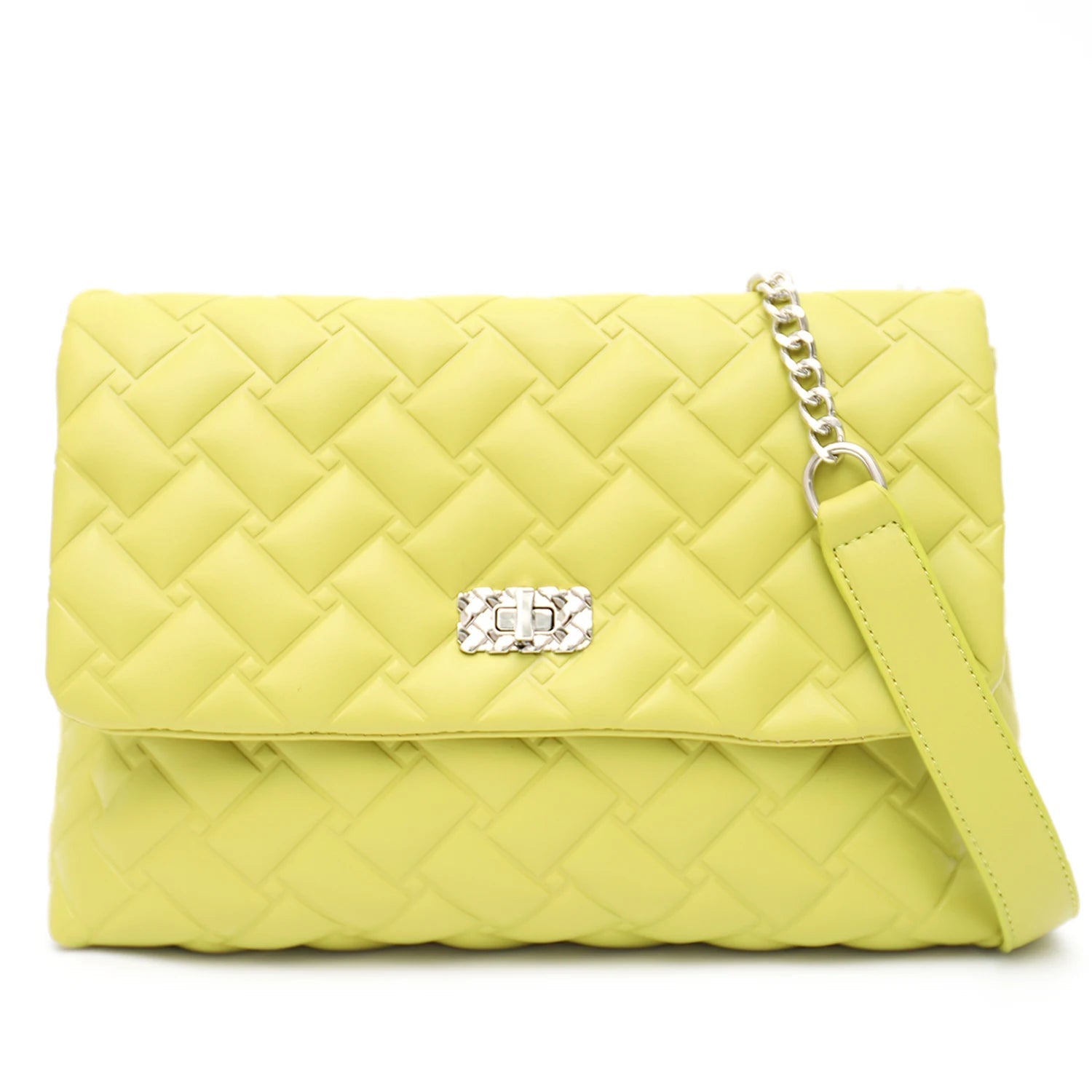 Quilted Purse With Chain The Store Bags LIME 