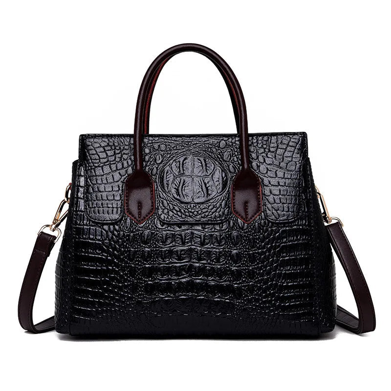 Croc Effect Handbag The Store Bags Black 32x24x12cm 