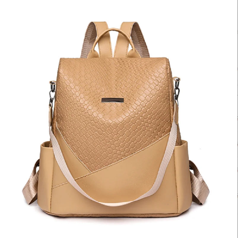 Leather Anti Theft Backpack Women