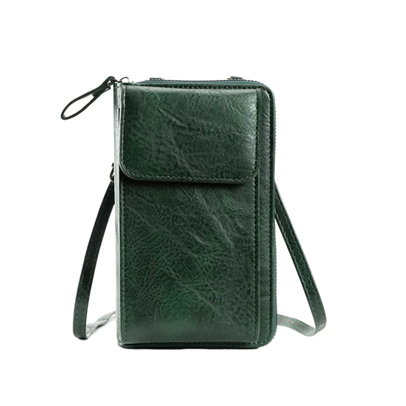 Leather Clutch Wallet With Phone Pocket The Store Bags green 