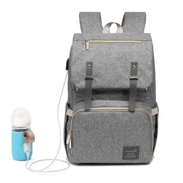 Diaper bag with usb bottle warmer The Store Bags Gray 