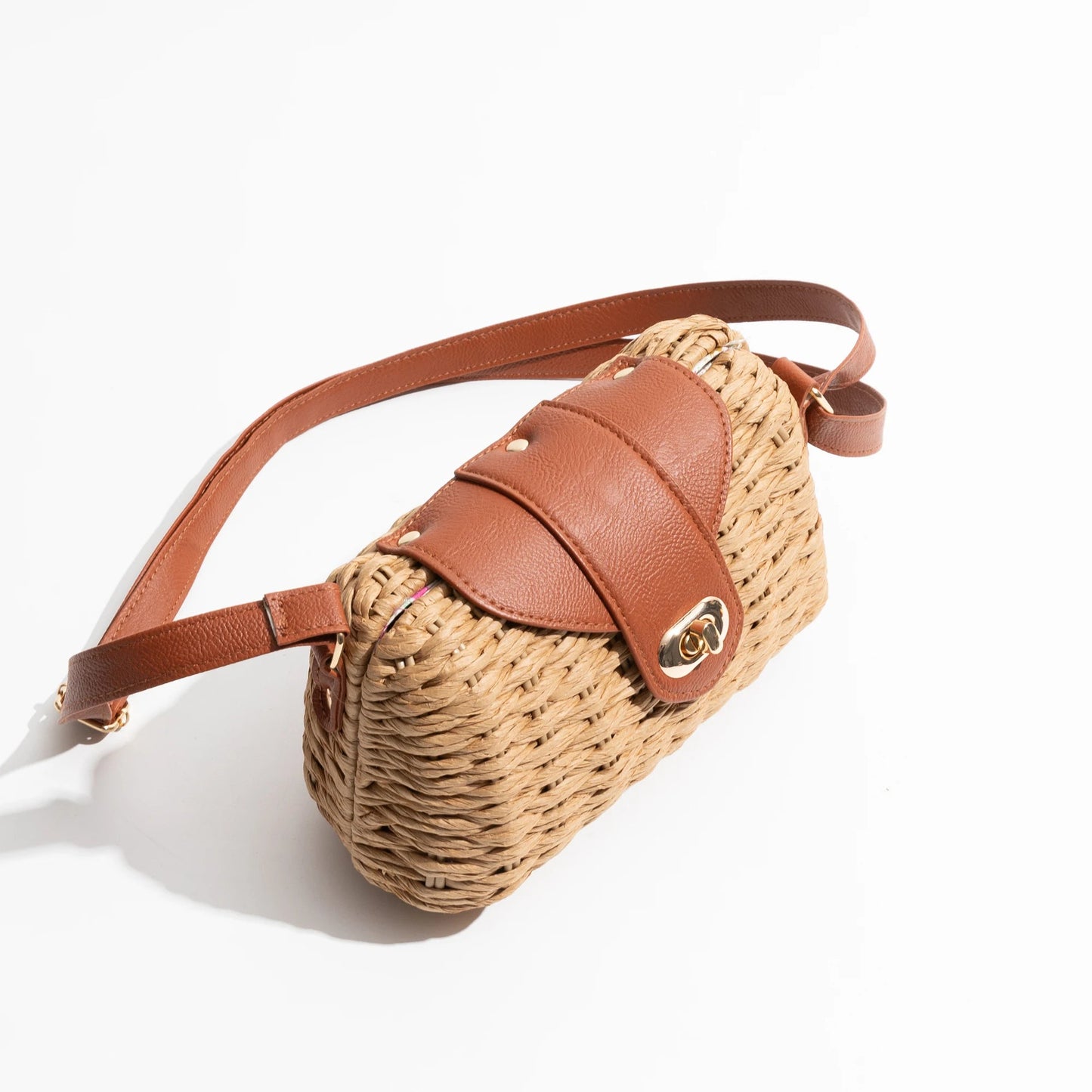 Straw And Brown Leather Purse The Store Bags 