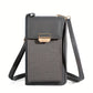 Black Leather Cell Phone Shoulder Bag