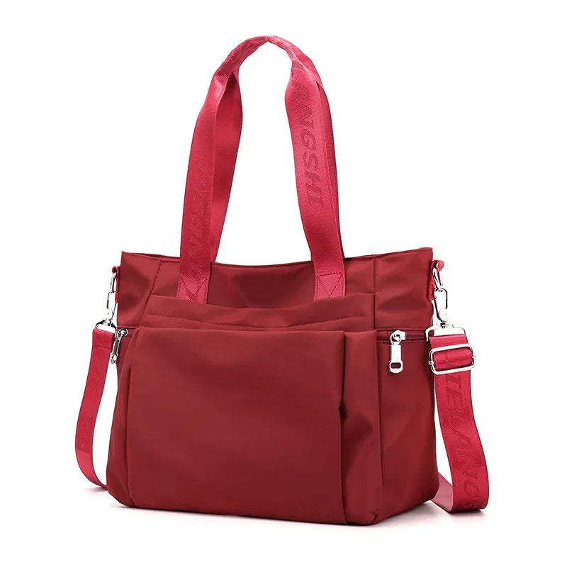 Tote Bag Nylon Zip Top The Store Bags Red 