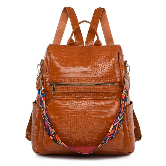 Faux Leather Laptop Backpack Women's The Store Bags Brown 