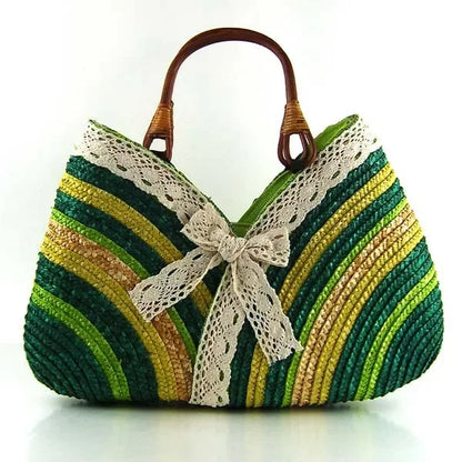 Bolso de paja bohemio