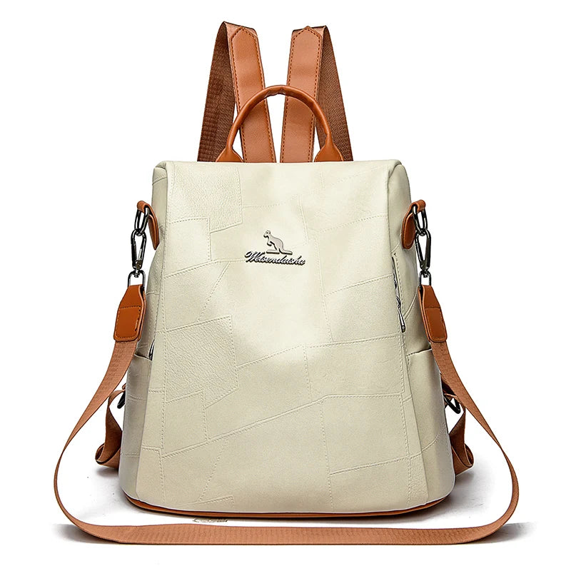 Faux Leather Laptop Backpack Women's The Store Bags Off White 