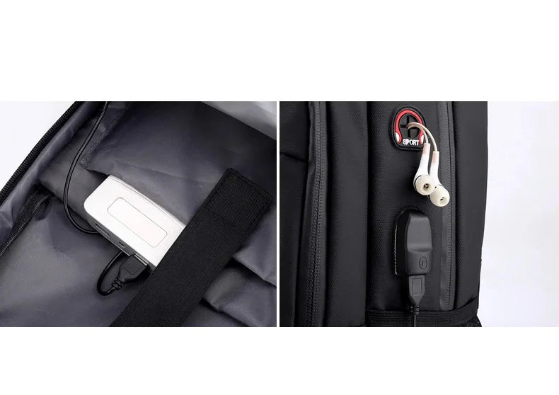 Travel Backpack For Men USB Side Pocket RFID Laptop The Store Bags 