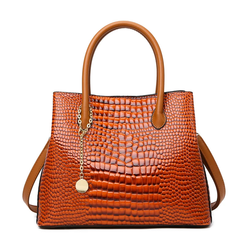 Faux Croc Tote Bag The Store Bags Brown 