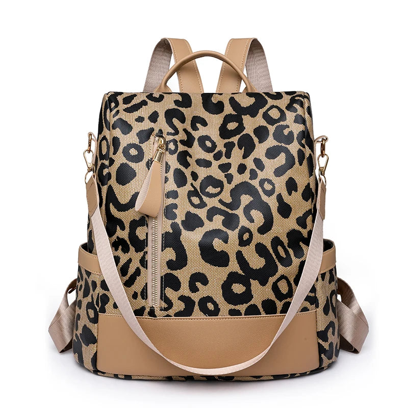 Black Leopard Backpack Purse The Store Bags Brown 