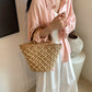 Bolso de paja circular