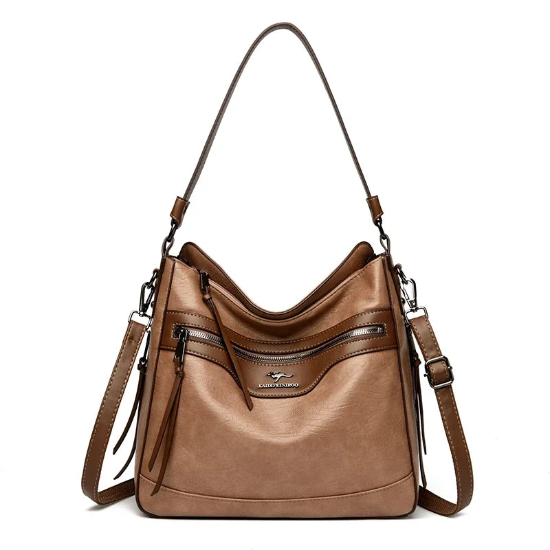 Two Tone Leather Tote Bag The Store Bags Khaki 